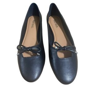 Kensie Women's Black Bow Round Toe Ballet Flats Shoe size 9M NIB
